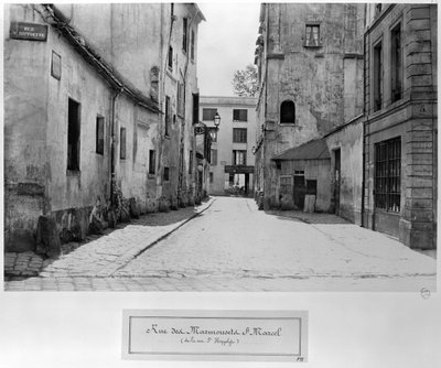 Rue des Marmousets Saint-Marcel, depuis la rue Saint-Hippolyte, Paris, 1858-78 - Charles Marville